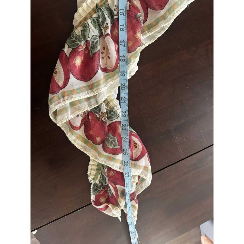 Vintage Valance Swag Apple 70s Cotton Ruffled Kitchen Window Cottagecore‎